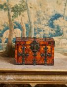 Y A WILLIAM & MARY KINGWOOD OYSTER, ROSEWOOD AND BRASS MOUNTED COFFRE FORT OR STRONGBOX, CIRCA 1690
