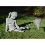 LEONARDO ROSSI (CONTEMPORARY), A BRONZE FIGURE OF A RECLINING GIRL, CONTEMPORARY