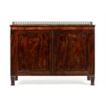 Y A REGENCY MAHOGANY AND EBONY INLAID CABINET, CIRCA 1815