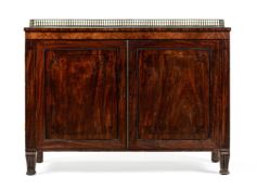 Y A REGENCY MAHOGANY AND EBONY INLAID CABINET, CIRCA 1815