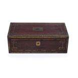 Y A GEORGE III MAHOGANY AND BRASS MOUNTED CAMPAIGN OR PURSER'S WRITING DESK OR BOX