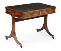 Y A REGENCY ROSEWOOD AND GILT BRASS MOUNTED LIBRARY TABLE, IN THE MANNER OF GILLOWS, CIRCA 1815
