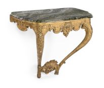 A GEORGE I CARVED GILTWOOD CONSOLE TABLE, CIRCA 1720