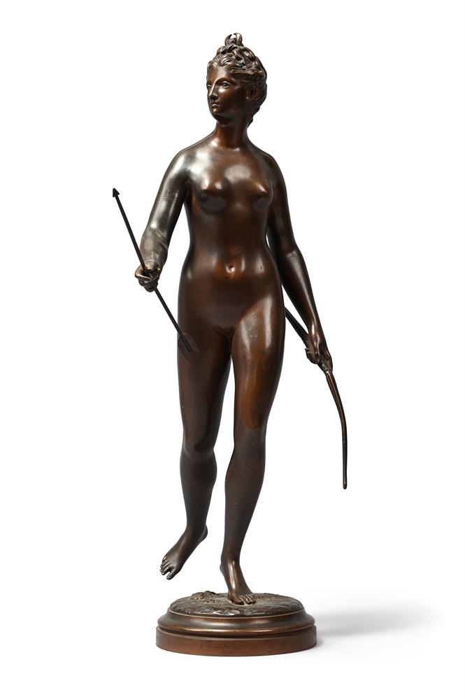 AFTER HOUDON, A BRONZE FIGURE OF DIANA THE HUNTRESS, FRENCH, LATE 19TH CENTURY - Image 2 of 6