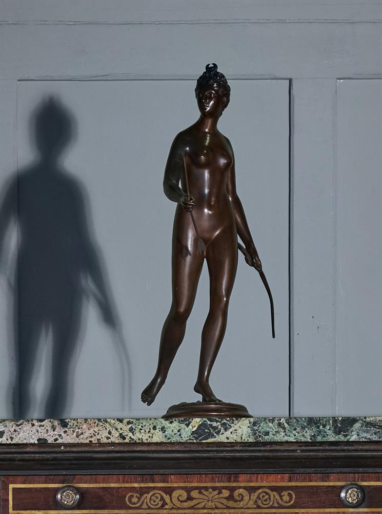 AFTER HOUDON, A BRONZE FIGURE OF DIANA THE HUNTRESS, FRENCH, LATE 19TH CENTURY - Image 5 of 6