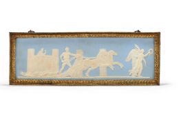 A RARE WEDGWOOD PLAQUE 'ACHILLES DRAGGING THE BODY OF HECTOR AROUND THE WALLS OF TROY'