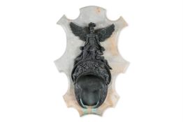 A BRONZE AND MARBLE WALL PLAQUE, ITALIAN, SECOND HALF 19TH CENTURY