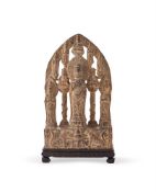 A CHINESE CARVED AND OPENWORK SCHIST BUDDHIST STELE, 19TH CENTURY