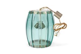 A GLASS AND METAL LANTERN, SECOND HALF 20TH CENTURY