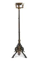 A GILT AND PATINATED BRONZE NEO-GREC TORCHERE, FRENCH, LATE 19TH CENTURY
