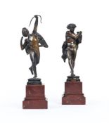 A PAIR OF FRENCH BRONZE MYTHOLOGICAL FIGURES, 19TH CENTURY