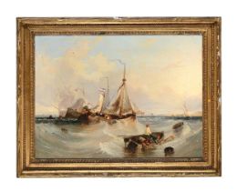 CIRCLE OF GEORGE CLARKSON STANFIELD (BRITISH 1828-1878), FISHING BOATS OFF THE COAST