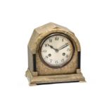 Y AN ART DECO SHAGREEN AND EBONISED MANTEL CLOCK, CIRCA 1930