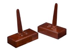A PAIR OF MAHOGANY CHARGER STANDS COMPRISING REGENCY ELEMENTS, OF RECENT MANUFACTURE