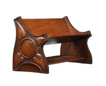 AN ARTS AND CRAFTS OAK BOOK TROUGH, CIRCA 1900