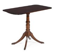Y A MAHOGANY AND EBONY STRUNG RECTANGULAR TILT-TOP OCCASIONAL TABLE, CIRCA 1820 AND LATER