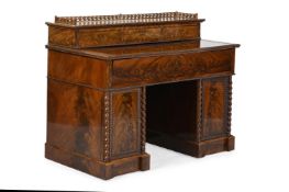 A FRENCH MAHOGANY SECRETAIRE DESK, MID 19TH CENTURY