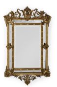 A CARVED GILTWOOD WALL MIRROR, FRENCH, EARLY 20TH CENTURY