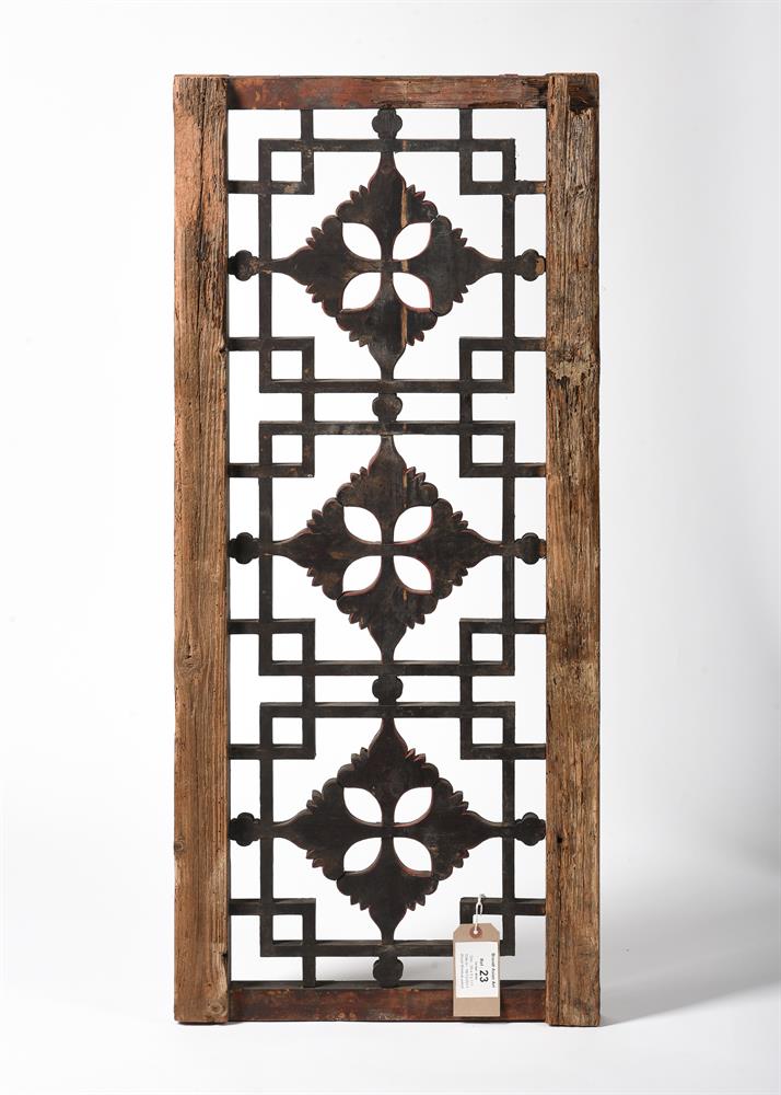 FOUR CHINESE LATTICE WOOD WINDOWS, QING DYNASTY, AND ANOTHER SIMILAR - Image 2 of 2