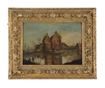 FOLLOWER OF WOUTER KNYFF, FIGURES FISHING IN A RIVER LANDSCAPE