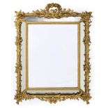 A CARVED GILTWOOD WALL MIRROR, FRENCH, LATE 19TH CENTURY