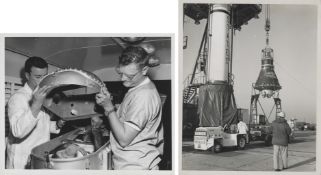 [Mercury Redstone 2] HAM ABOUT TO BECOME THE FIRST CHIMPANZEE IN SPACE (diptych)