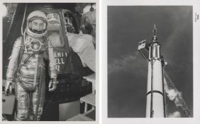 [Mercury Redstone 4] GUS GRISSOM READY TO ADVANCE HUMAN SPACEFLIGHT ABOARD LIBERTY BELL 7 (pair)