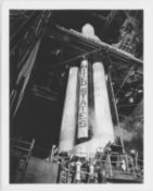 [Saturn I SA-1] DAWN OF PROJECT APOLLO: THE FIRST SATURN SPACE VEHICLE DURING COUNTDOWN FOR LAUNCH