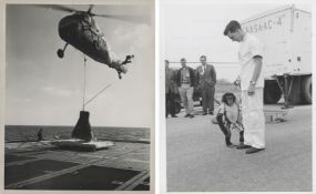 [Mercury Redstone 2] HAM, THE FIRST CHIMPANZEE IN SPACE, RETURNS TO EARTH (diptych)