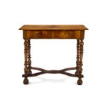 A GEORGE II STYLE WALNUT SIDE TABLE, POSSIBLY INCORPORATING SOME 18TH CENTURY ELEMENTS