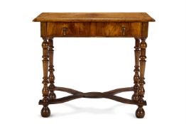 A GEORGE II STYLE WALNUT SIDE TABLE, POSSIBLY INCORPORATING SOME 18TH CENTURY ELEMENTS