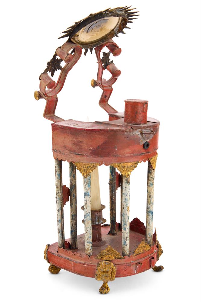 AN UNUSUAL RED AND GILT TOLE PEINTE LANTERN, FRENCH, 19TH CENTURY - Image 2 of 3