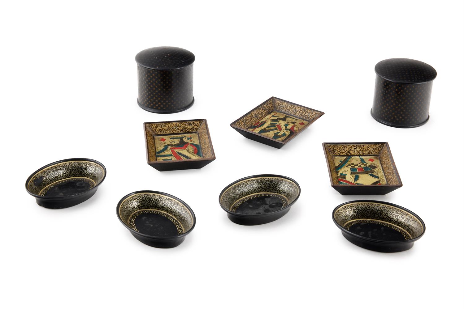 A GROUP OF PAPIER MACHE OBJECTS, EARLY 19TH CENTURY