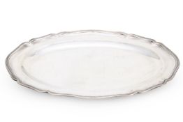 A SILVER SHAPED OVAL TRAY S. J. PHILLIPS LTD.