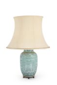 A CHINESE CELADON GROUND VASE, 19TH CENTURY