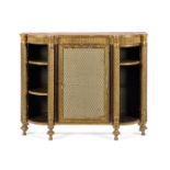 A REGENCY SIMULATED ROSEWOOD AND PARCEL GILT SIDE CABINET, EARLY 19TH CENTURY