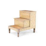 A SET OF REGENCY SIMULATED BAMBOO BED STEPS, EARLY 19TH CENTURY