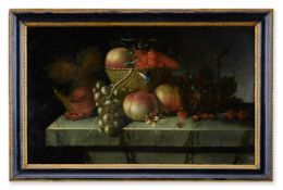 CONTINENTAL SCHOOL (LATE 18TH/EARLY 19TH CENTURY), STILL LIFE OF FRUIT ON A MARBLE LEDGE