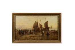 WILLIAM EDWARD WEBB (BRITISH 1862-1903), UNLOADING THE CATCH, PEEL, ISLE OF MAN