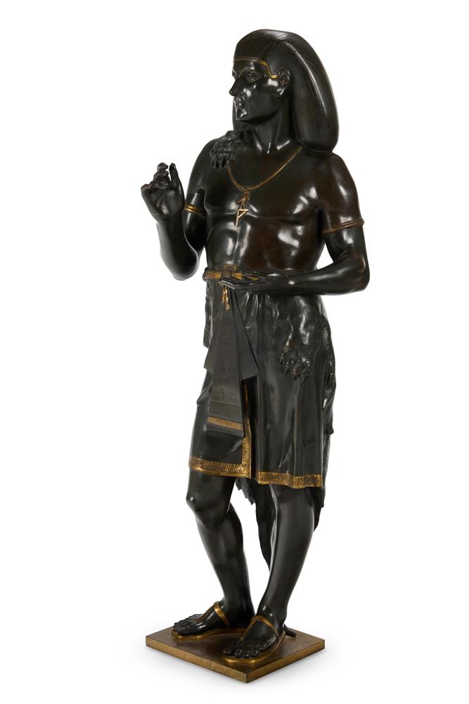 EMILE LOUIS PICAULT (FRENCH, 1833-1915), A LARGE GILT AND PATINATED BRONZE FIGURE 'HIEROGRAMMATE' - Image 2 of 3