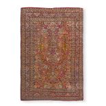 A KASHAN PART SILK RUG