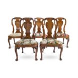 A SET OF FIVE GEORGE II WALNUT SIDE CHAIRS, ATTRIBUTED TO GILES GRENDEY