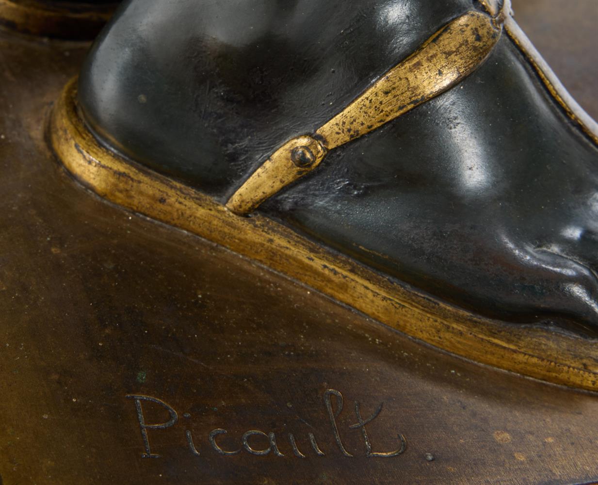 EMILE LOUIS PICAULT (FRENCH, 1833-1915), A LARGE GILT AND PATINATED BRONZE FIGURE 'HIEROGRAMMATE' - Image 3 of 3