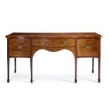 A GEORGE III MAHOGANY AND MARQUETRY SERPENTINE SIDEBOARD, CIRCA 1780