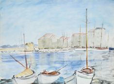 λ PAUL LUCIEN MAZE (FRENCH/BRITISH 1887-1979), BOATS IN A HARBOUR, POSSIBLY ST TROPEZ, FRANCE