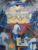 λ JULIAN TREVELYAN (BRITISH 1910-1988), SKITTLE ALLEY IN THE BLACK LION PUB