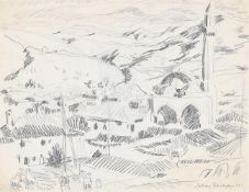 λ JULIAN TREVELYAN (BRITISH 1910-1988), A VIEW OF NOVI PAZAR, WITH THE ALTUN ALEM MOSQUE, SERBIA