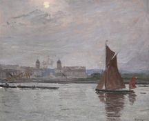 SIR JOHN LAVERY (BRITISH 1856-1941), THE RIVER AT GREENWICH