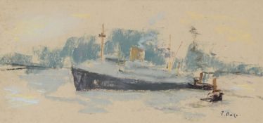 λ PAUL LUCIEN MAZE (FRENCH/BRITISH 1887-1979), A LINER AND TUGS