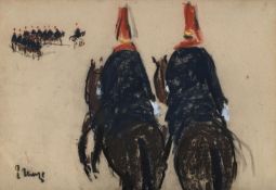 λ PAUL LUCIEN MAZE (FRENCH/BRITISH 1887-1979), MOUNTED CAVALRY OFFICERS